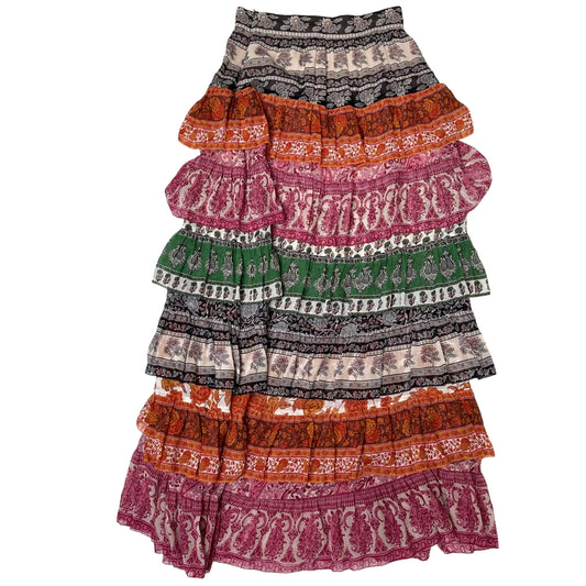 Multicolor Ruffled Long Skirt - 1