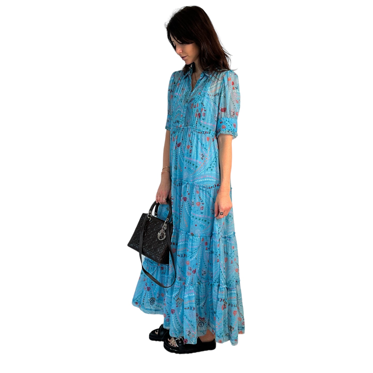 Turquoise Print Maxi Dress - XS to M