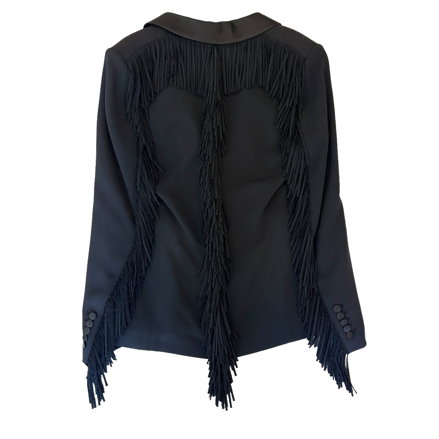 Black Fringed Blazer - S/M