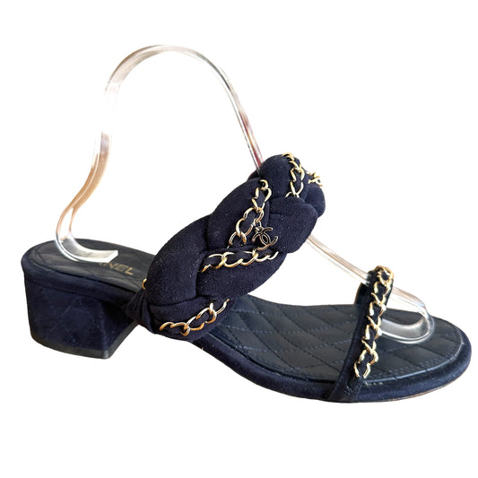 Blue Chained Sandals - 9.5