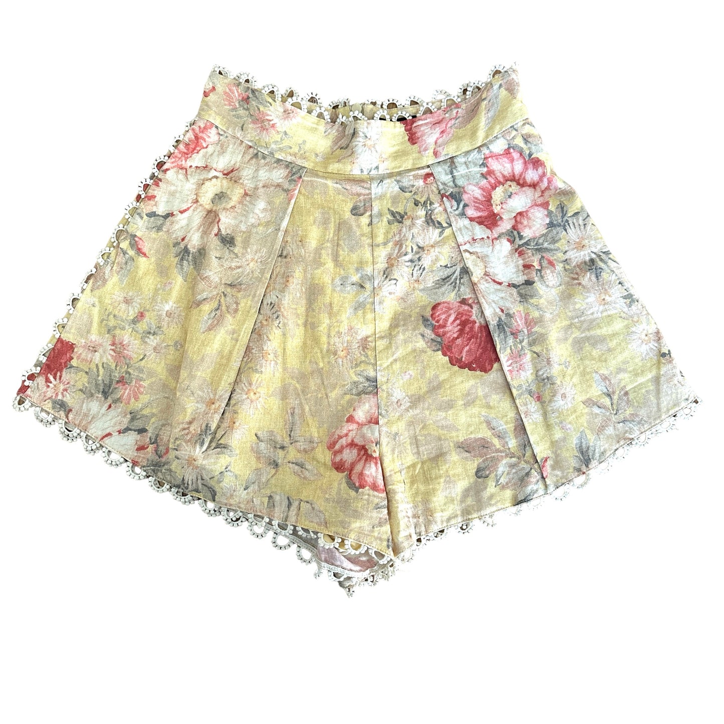 High-Waisted Floral Shorts - S/M