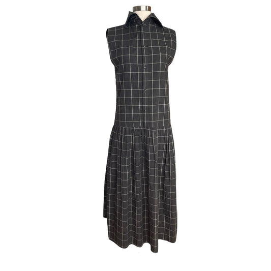 Long Plaid Cotton Dress - S