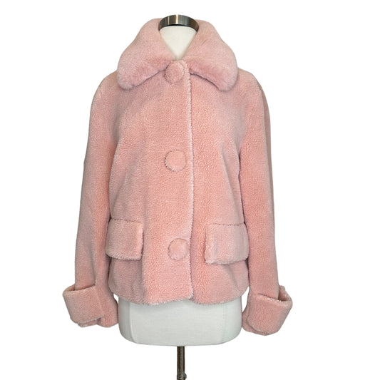 Pink Faux-Fur Jacket - M