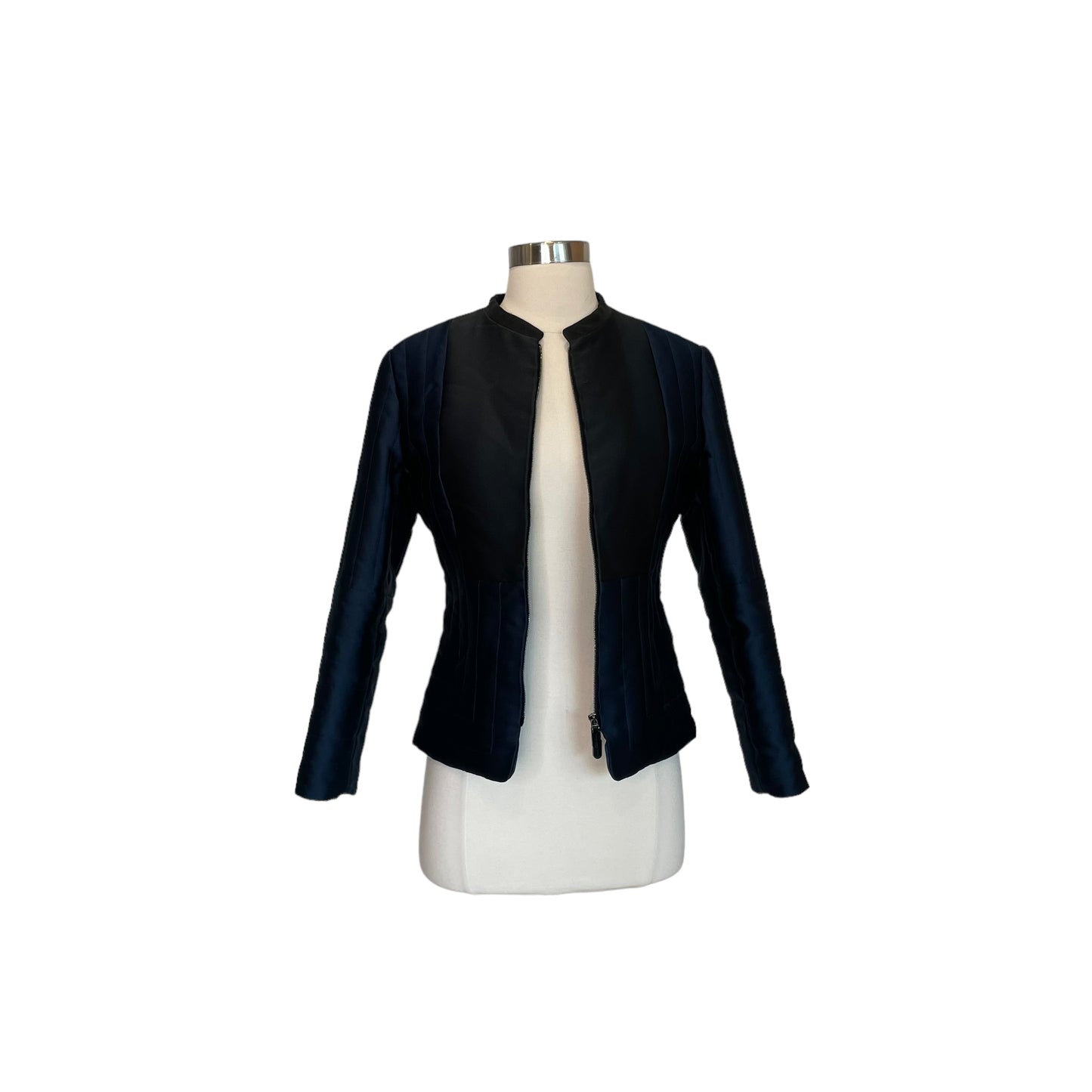 Black and Navy Quilted Jacket - S