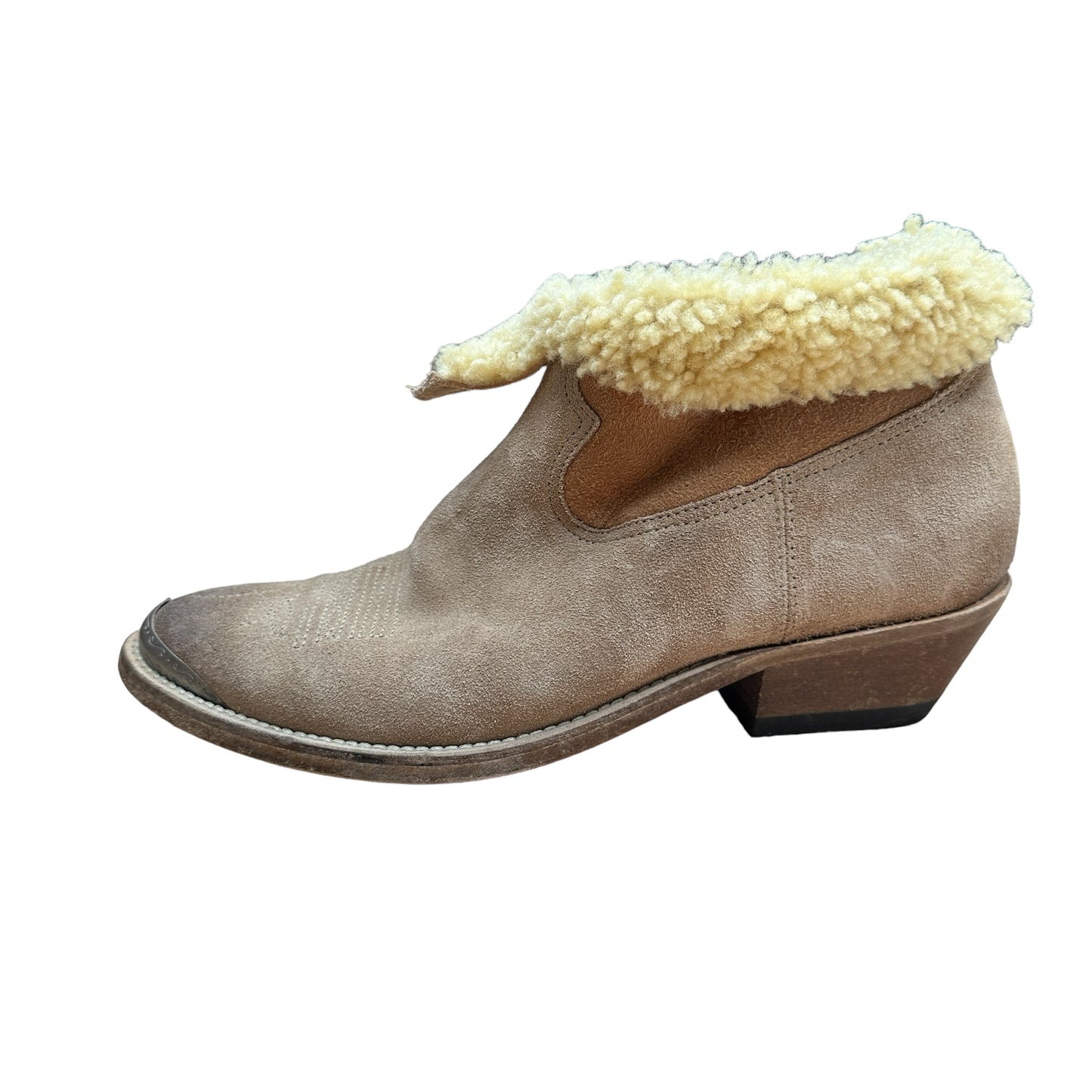 Suede & Shearling Boots - 7