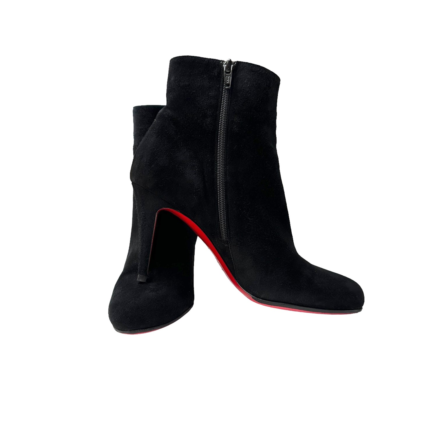 Black Suede Heeled Boots - 9.5