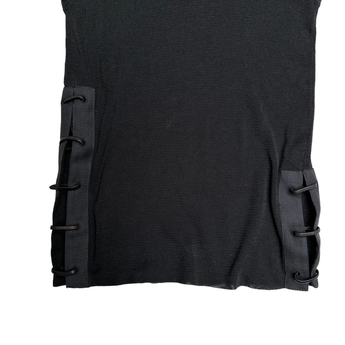 Black Vintage Tank Top w/Leather - XS