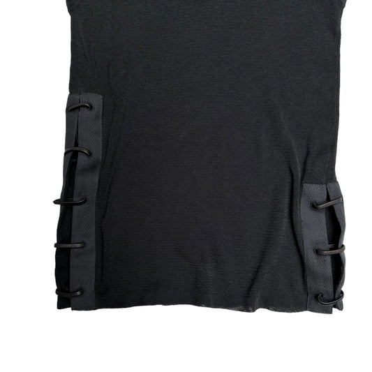 Black Vintage Tank Top w/Leather - XS