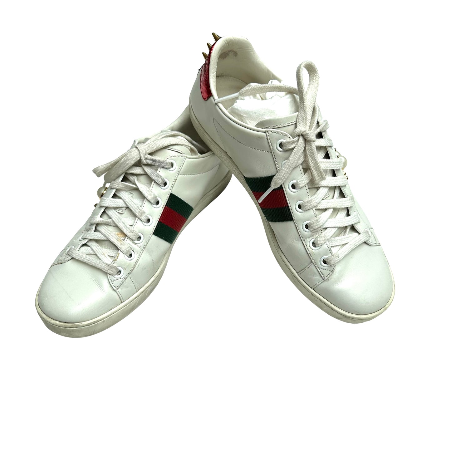 Sneakers w/Spikes & Faux-Pearl Accents - 8
