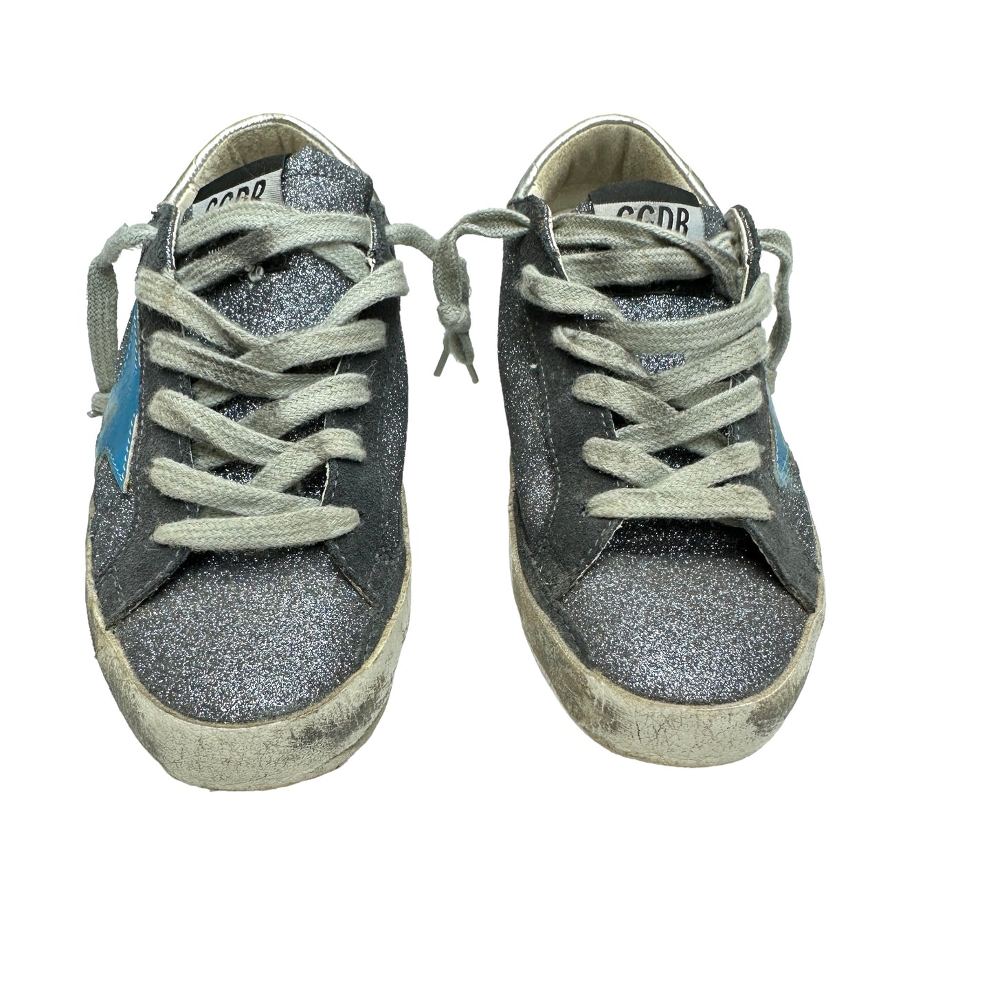 Grey Blue Glitter Sneakers - 6