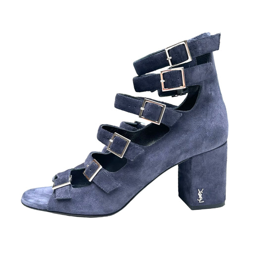 Navy Suede Heels - 9