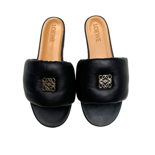 Black Padded Slides - 9