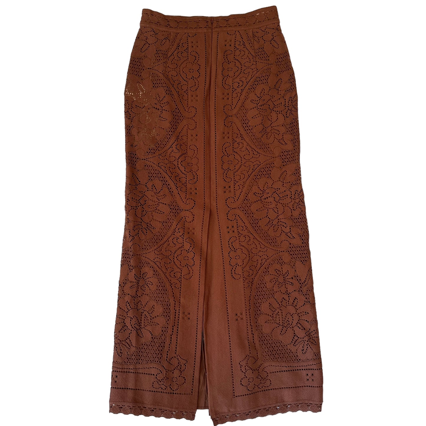 Brown Lace Skirt Set - M