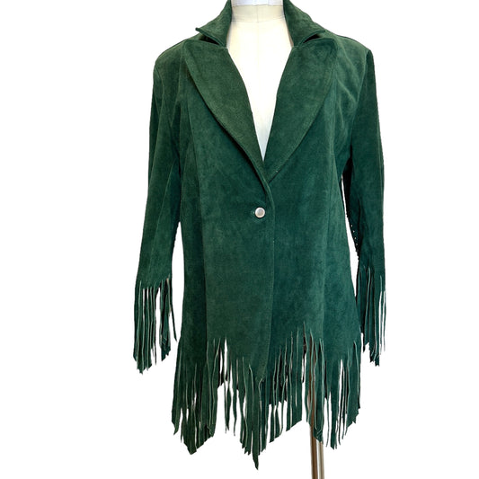 Green Suede Peace & Love Jacket - S