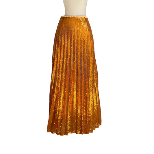 Orange Sequins Long Skirt - 0