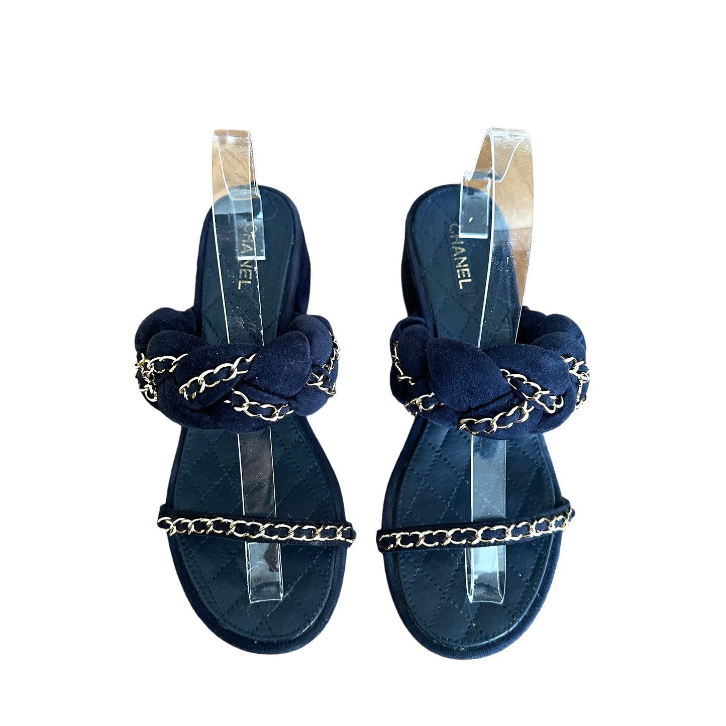 Blue Chained Sandals - 9.5