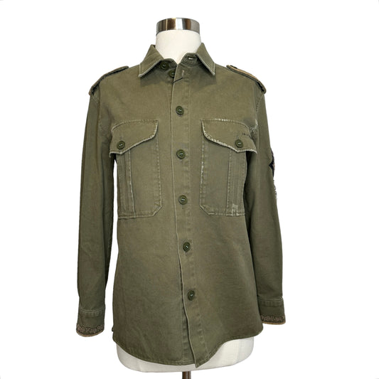 Kaki Logo Utility Jacket - XS