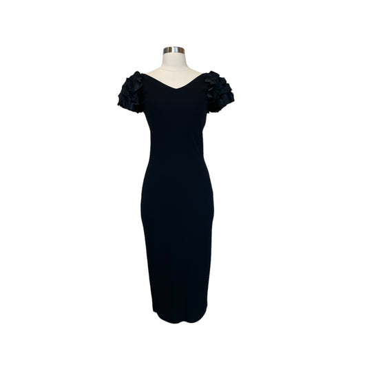 Black Ruffle Sleeve Dress - M