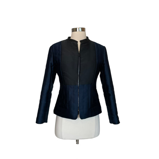 Black and Navy Quilted Jacket - S