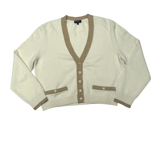 Cream & Gold Cashmere Cardigan - L