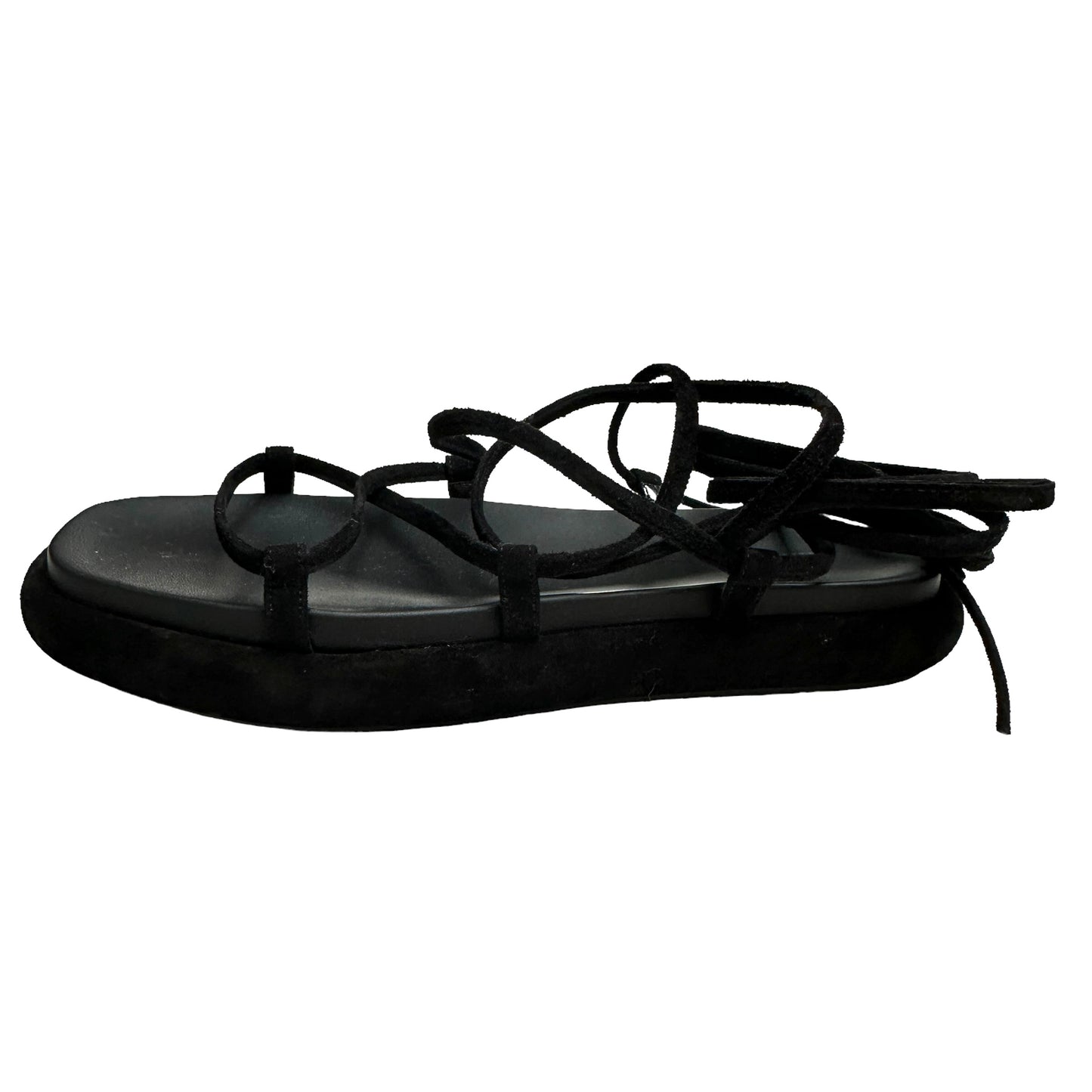 Black Leather Sandals - 7.5