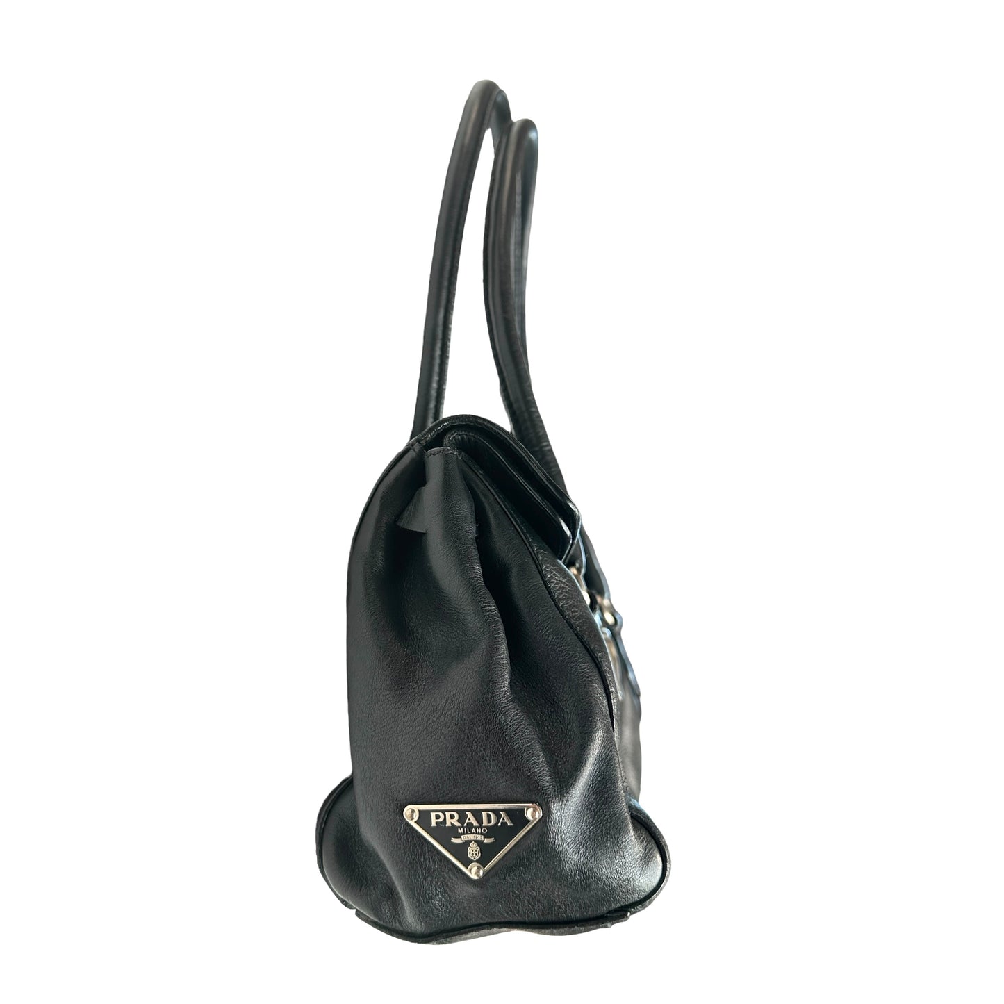 Vintage Black Logo Shoulder Bag