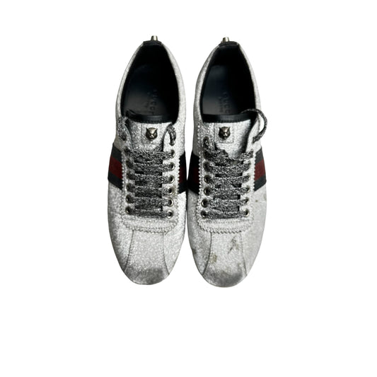 Silver Sparkly Tennis Shoes - 10