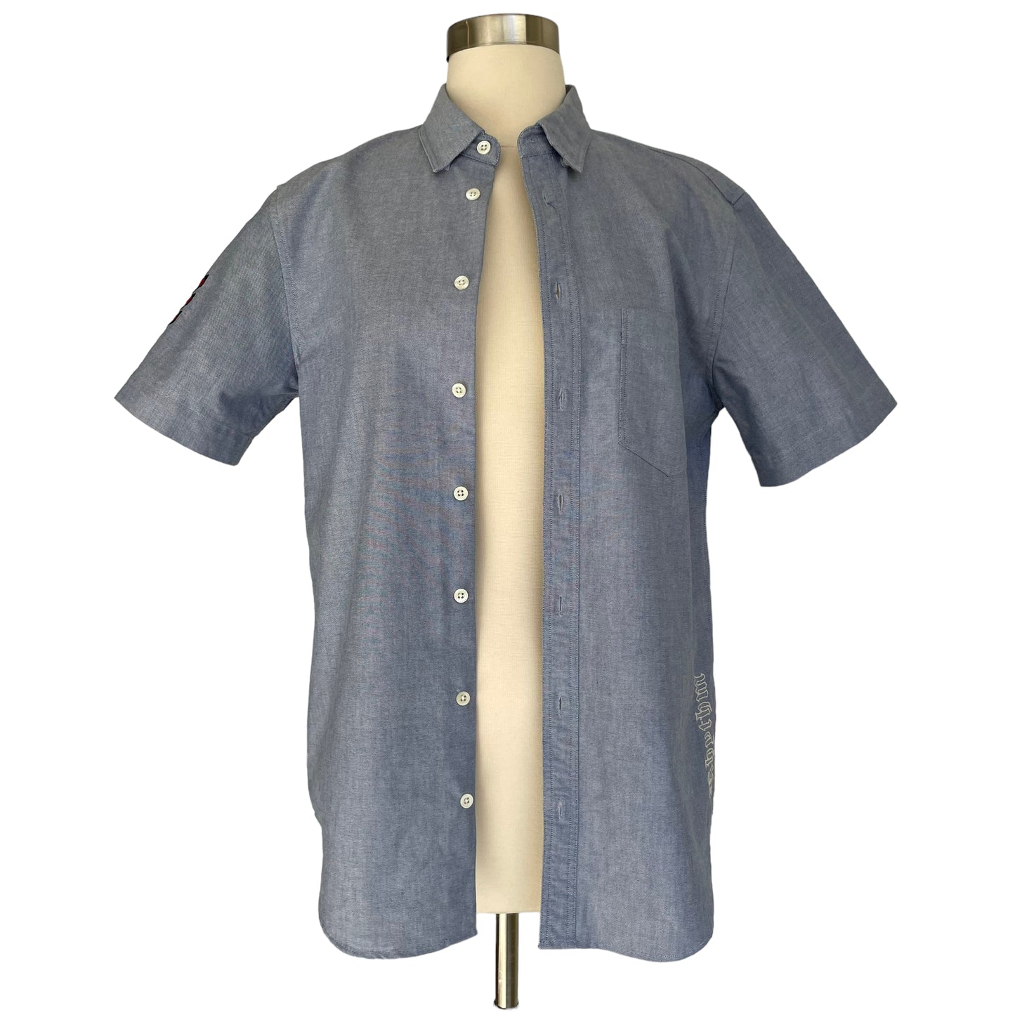 Embroidered Blue Collar Shirt - S/M