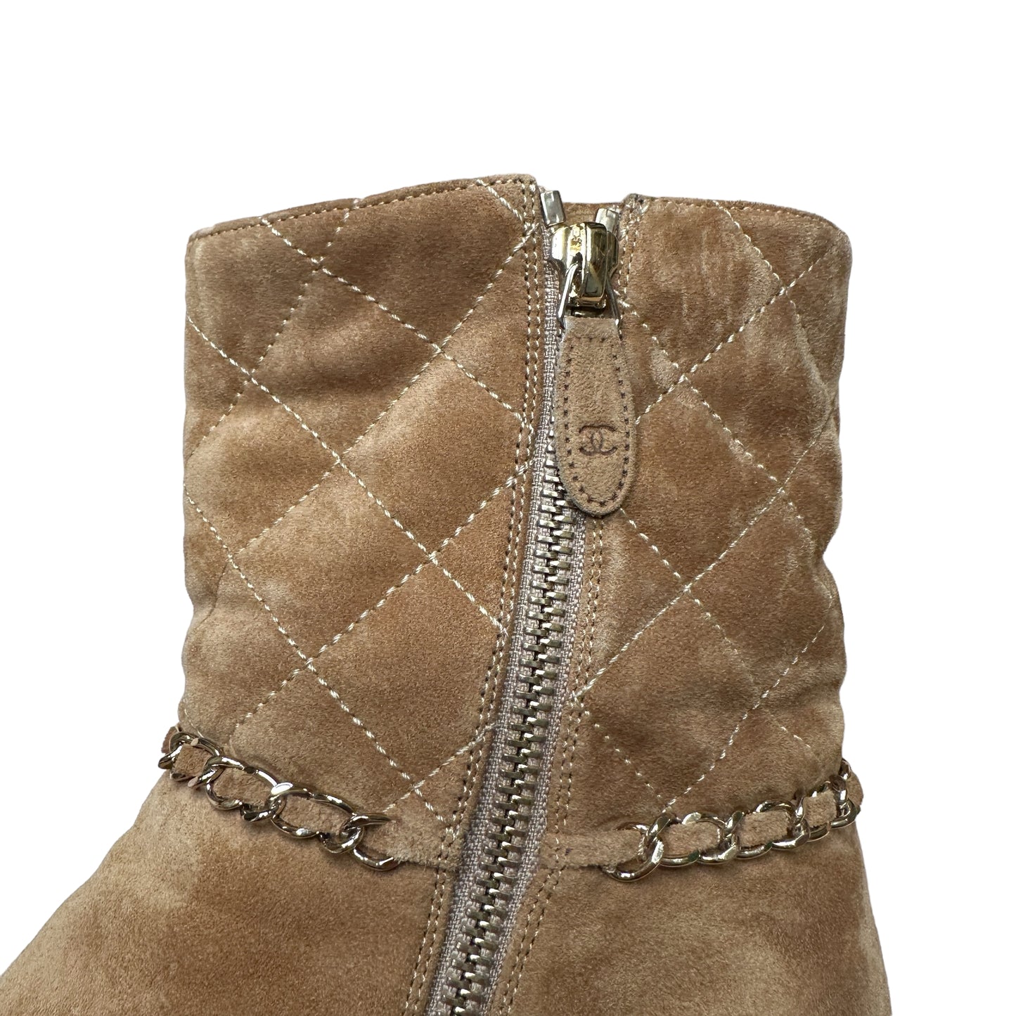 Brown Suede Logo Boots - 8