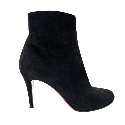 Black Suede Heeled Boots - 9.5