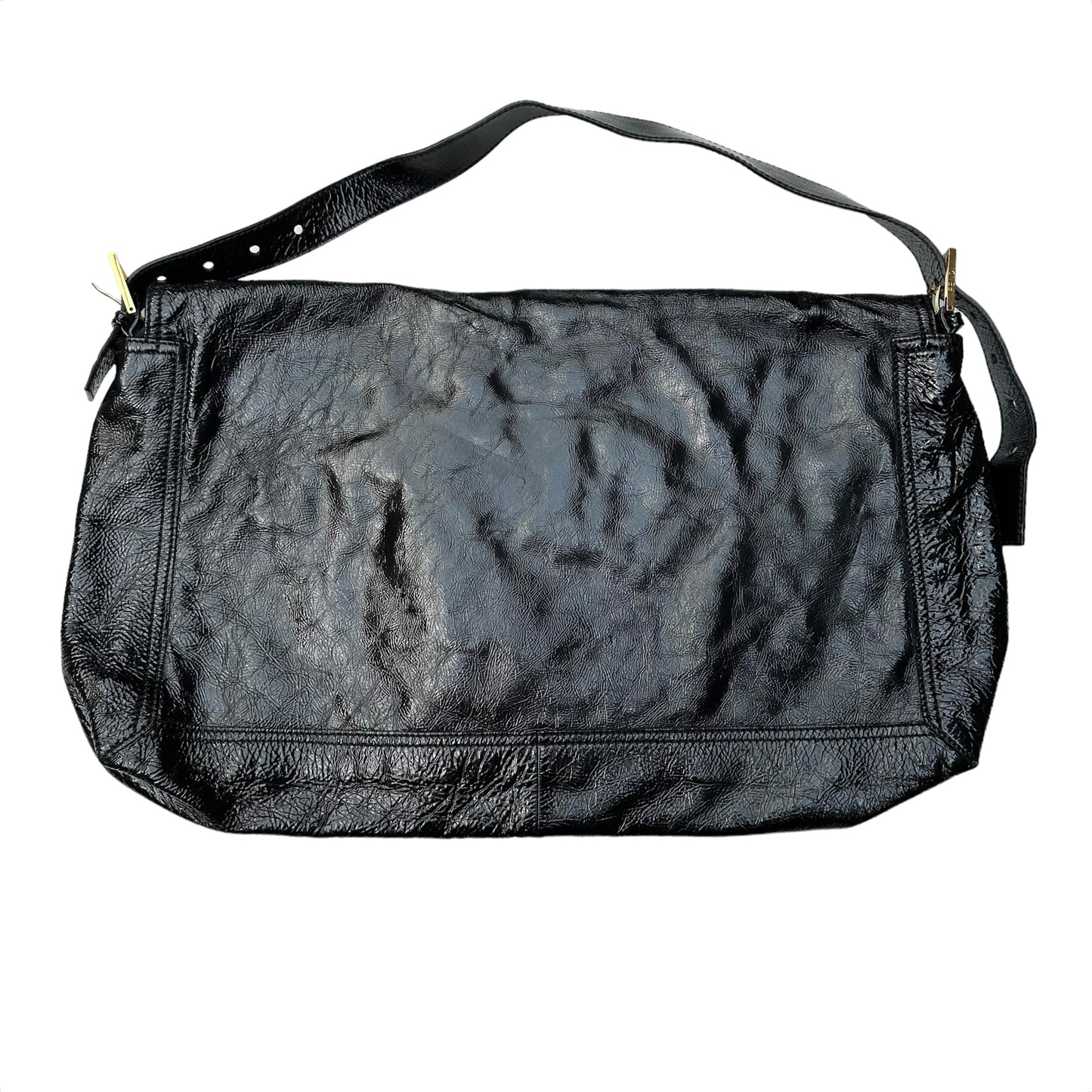 XL Black Patent Baguette Bag