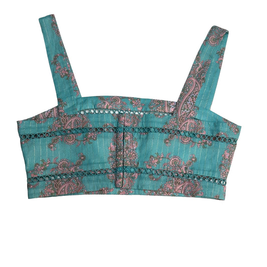 Turquoise Eyelet Bralette - M