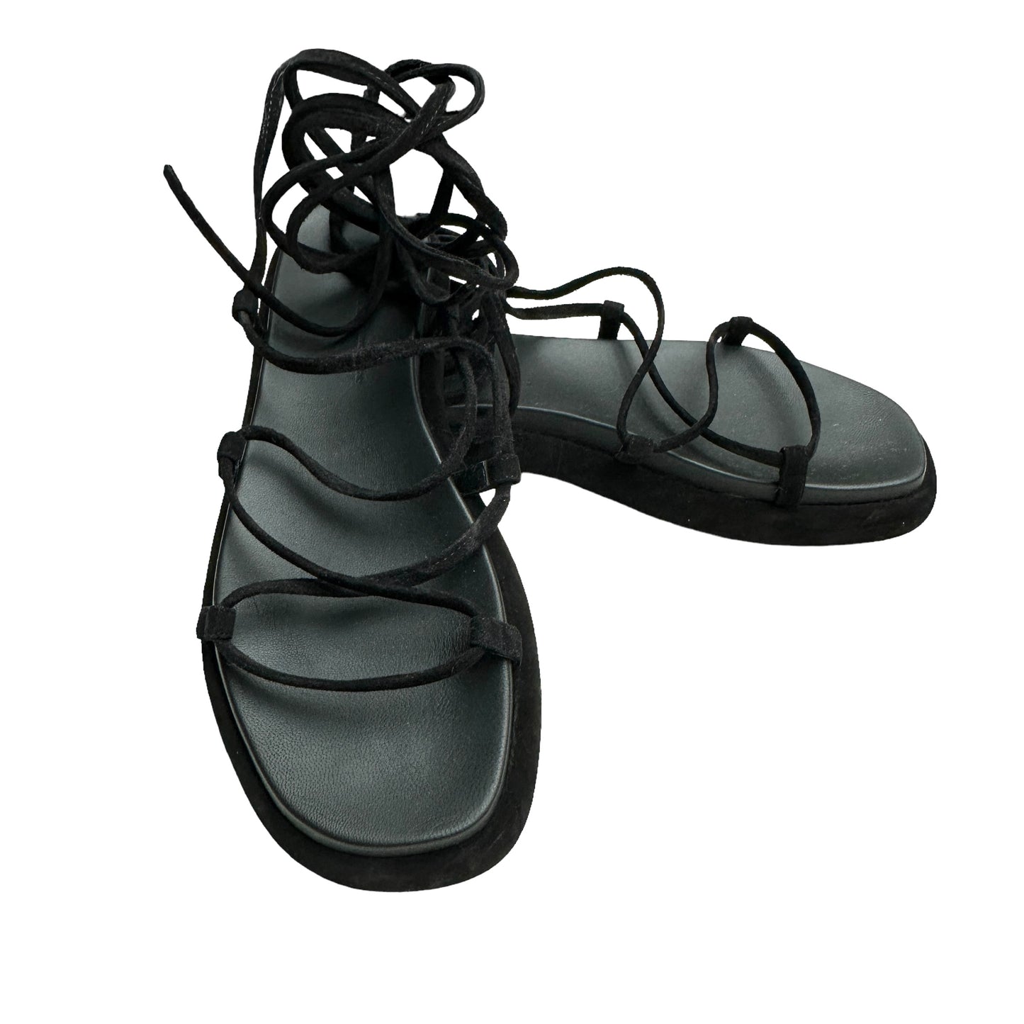 Black Leather Sandals - 7.5