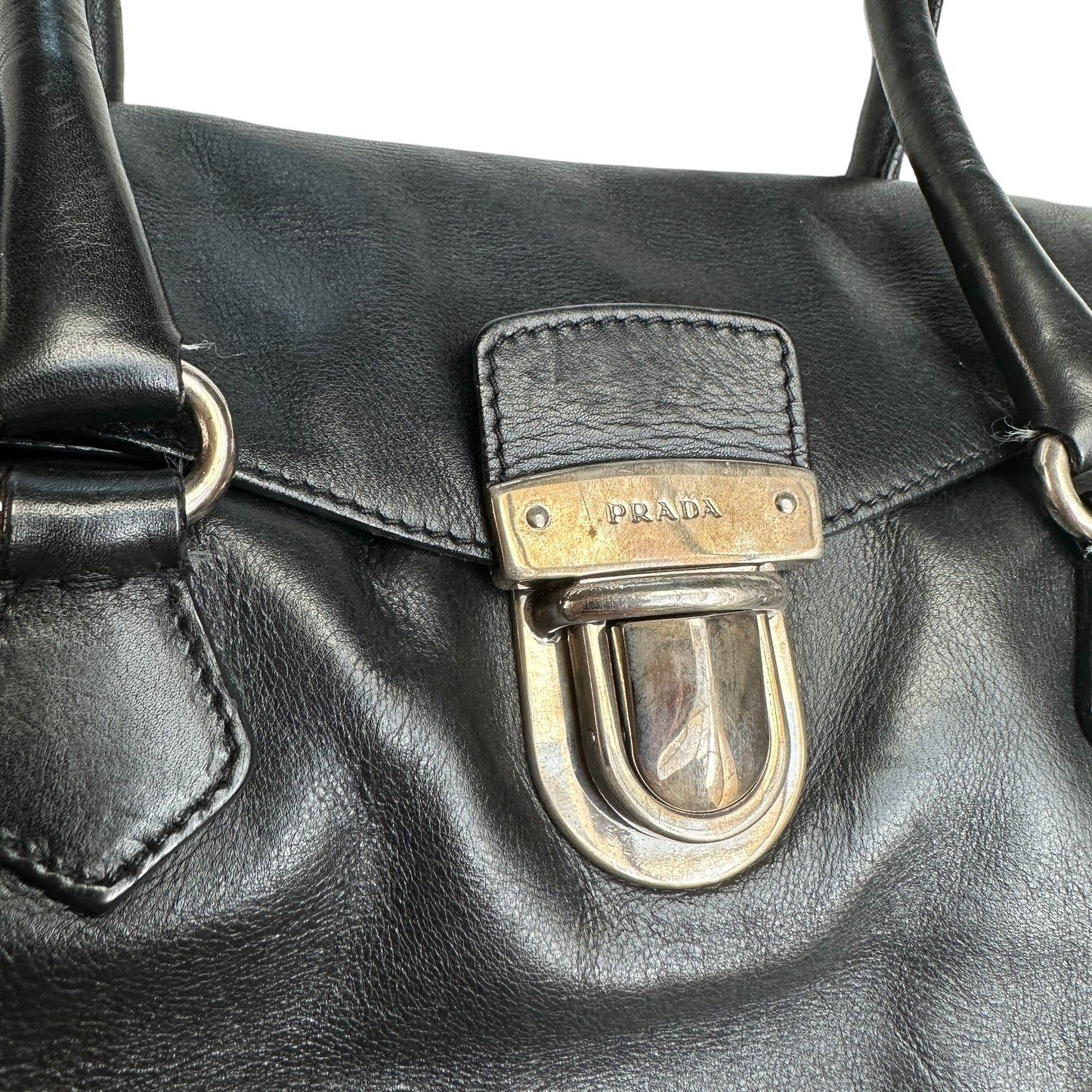 Vintage Black Logo Shoulder Bag