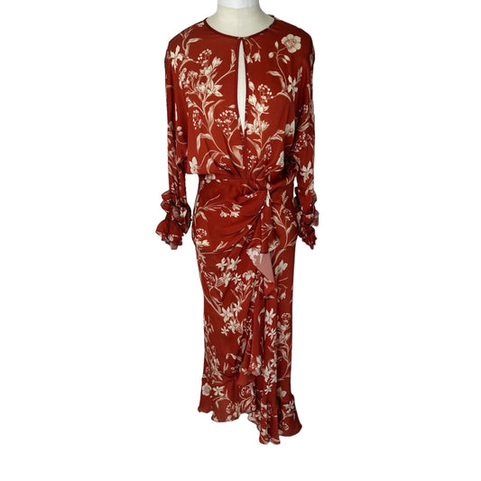 Red Floral Dress - S