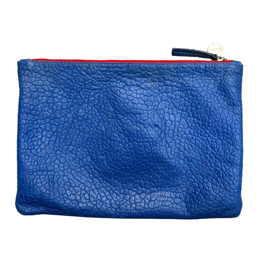 Blue Leather Clutch