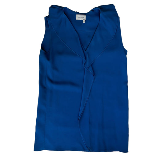 Blue Ruffle Tank Top - S