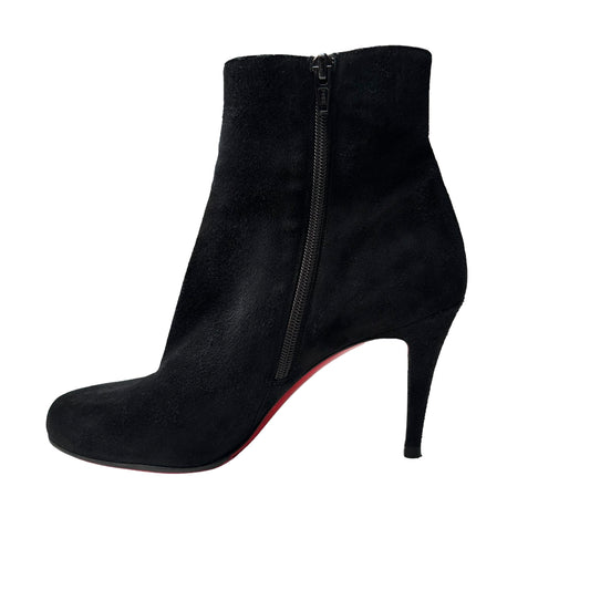 Black Suede Heeled Boots - 9.5