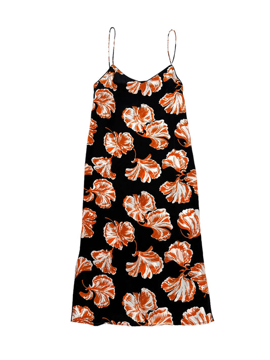 Black & Orange Print Slip-On Dress - S