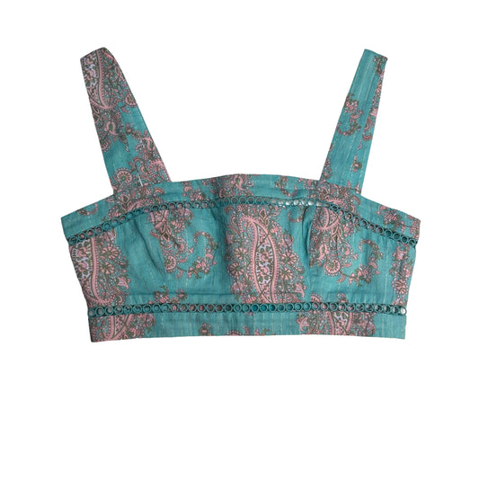 Turquoise Eyelet Bralette - M