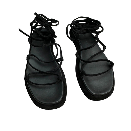 Black Leather Sandals - 7.5