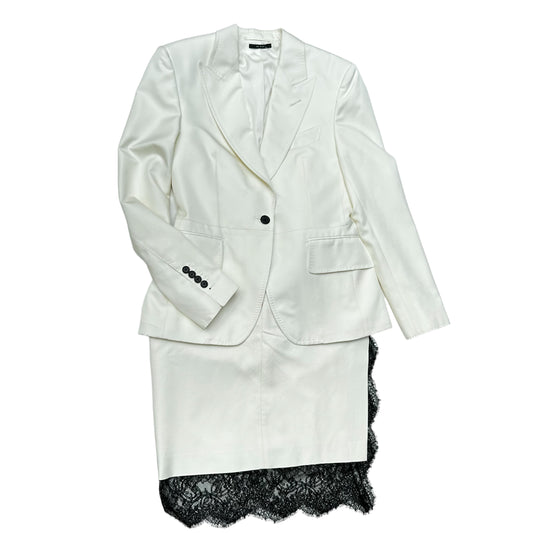 White Skirt Suit - L