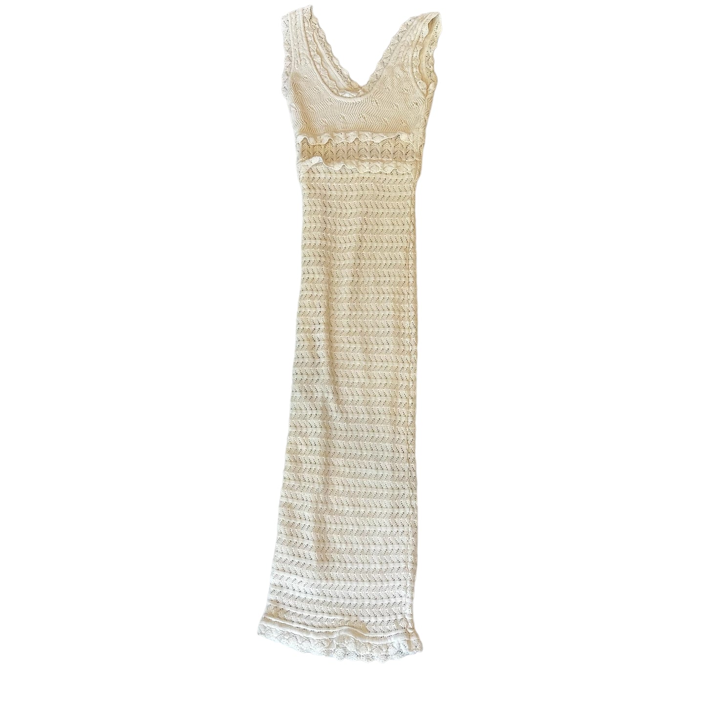Long White Knit Dress - M