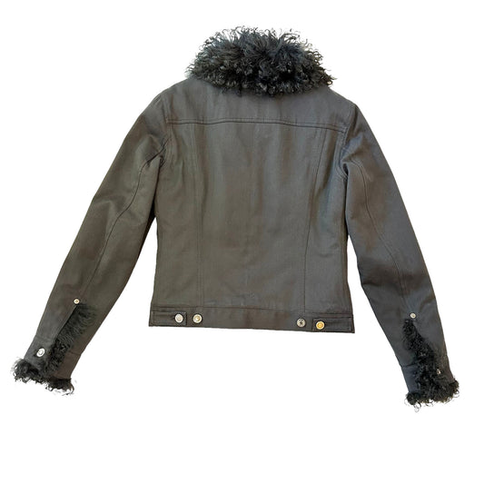 Denim Jacket with Fur - M