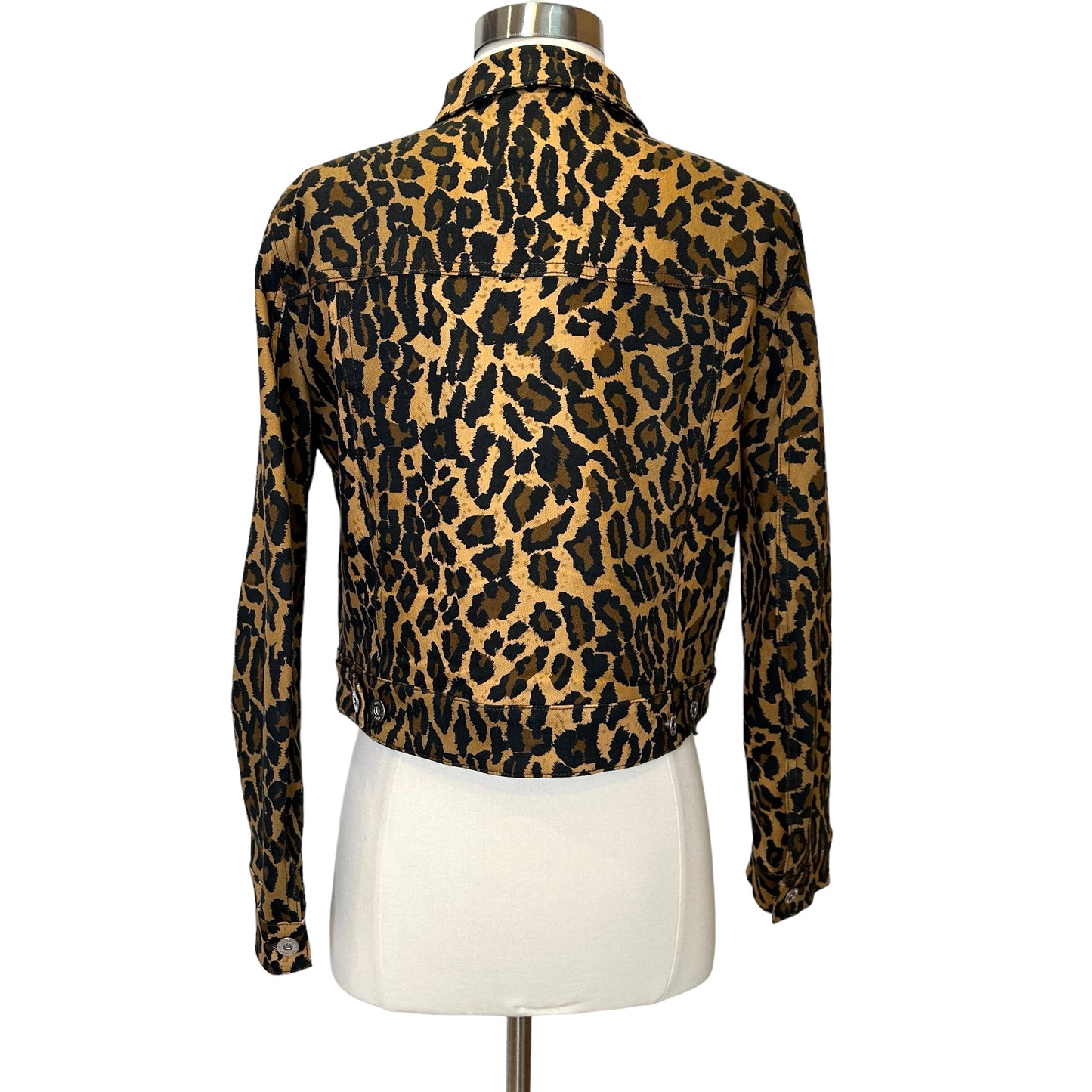 Leopard Denim Jacket - M