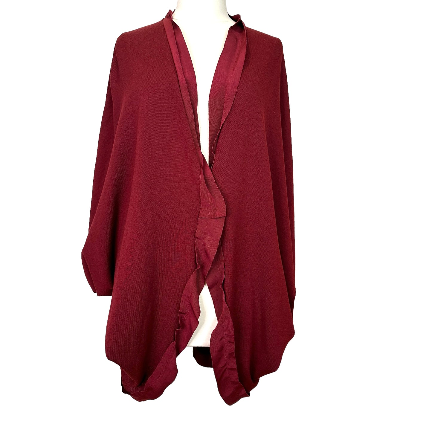 Red Wool Cardigan - L