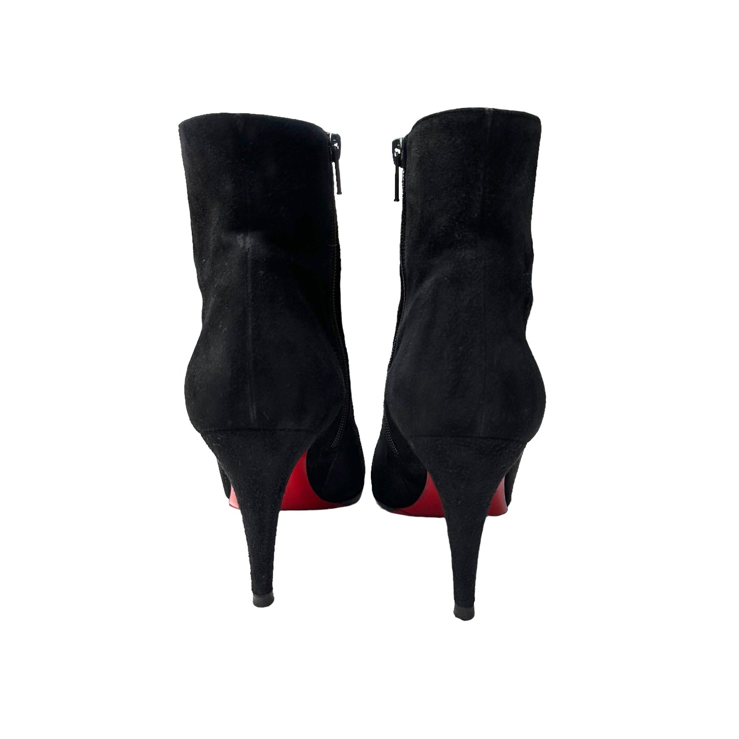 Black Suede Heeled Boots - 9.5