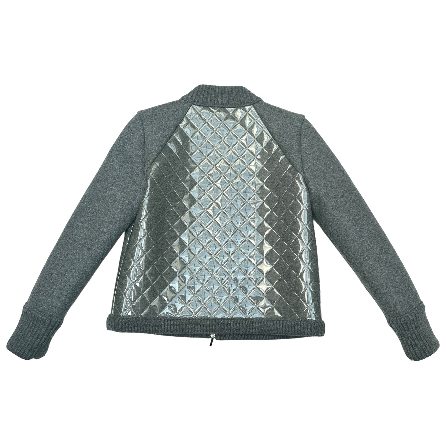 Grey Wool & PVC Jacket - S