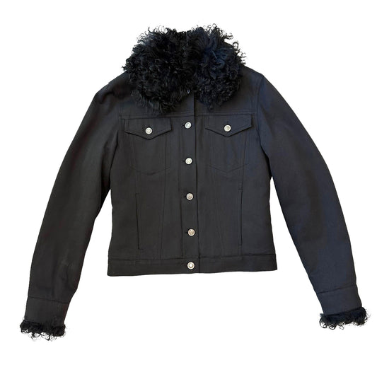 Denim Jacket with Fur - M