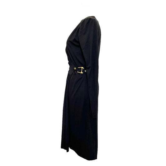Black Dress with Gold Clasp - M
